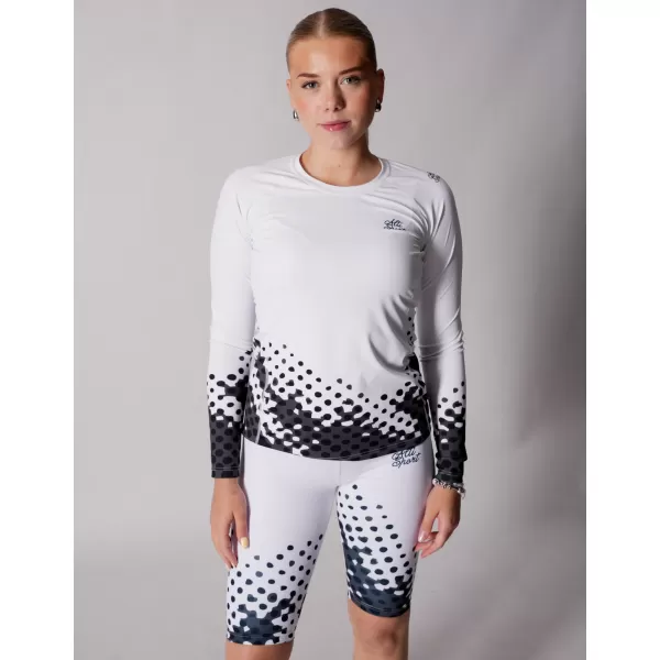  Frauen funktionales t -Shirt mit langen Ärmeln Premium ALTISPORT VOJ/ALW109TR03 WEIß -UND -SCHWARZ 