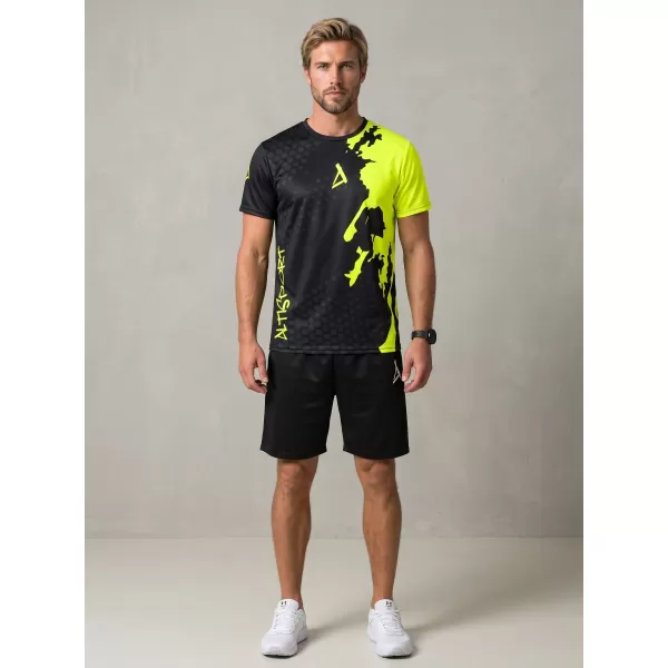  Männer funktionaler T -Shirt Premium ALTISPORT VOJ/ALM112TR01 SCHWARZFLUO GELB 