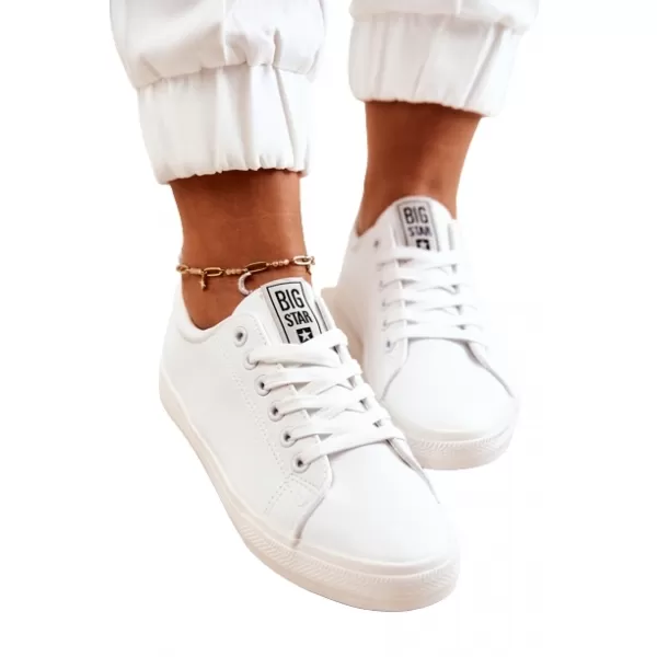  Damen-Ledersneaker BIG STAR JJ274311 WEISS Big Star Shoes 