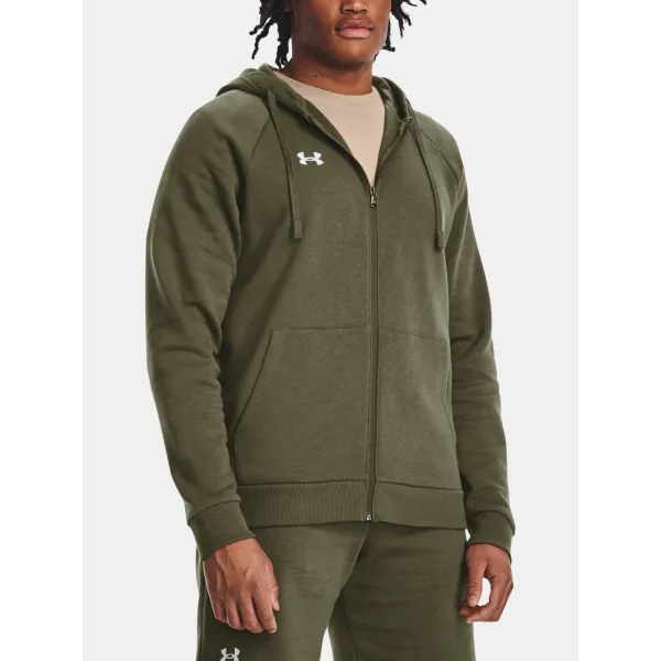  Herren-Sweatshirt UNDER ARMOUR RIVAL FLEECE FZ HOODIE 1379767-390 GRÜN 