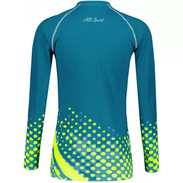  Frauen funktionales t -Shirt mit langen Ärmeln Premium ALTISPORT VOJ/ALW109TR03 EMERALD/FLUO GELB 