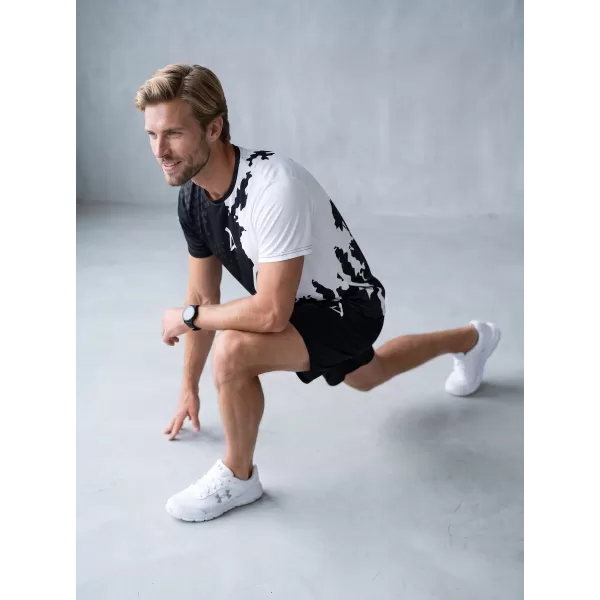  Männer funktionaler T -Shirt Premium ALTISPORT VOJ/ALM112TR01 SCHWARZ-WEIß 