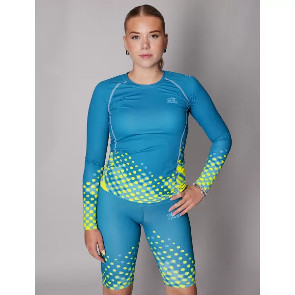  Frauen funktionales t -Shirt mit langen Ärmeln Premium ALTISPORT VOJ/ALW109TR03 EMERALD/FLUO GELB 