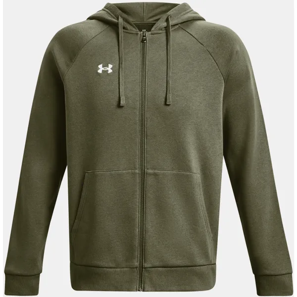  Herren-Sweatshirt UNDER ARMOUR RIVAL FLEECE FZ HOODIE 1379767-390 GRÜN 