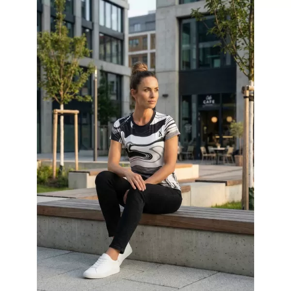  Hochwertiges Funktions-T-Shirt für Damen ALTISPORT VOJ/ALW099TR01 SCHWARZ UND WEIß 