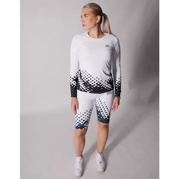  Frauen funktionales t -Shirt mit langen Ärmeln Premium ALTISPORT VOJ/ALW109TR03 WEIß -UND -SCHWARZ 