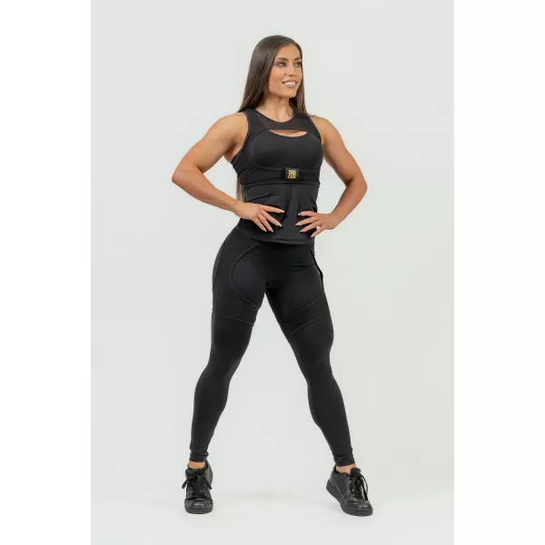  Damen-Sportleggings mit INTENSE Mesh 838 Gold BLACK/GOLD Nebbia 
