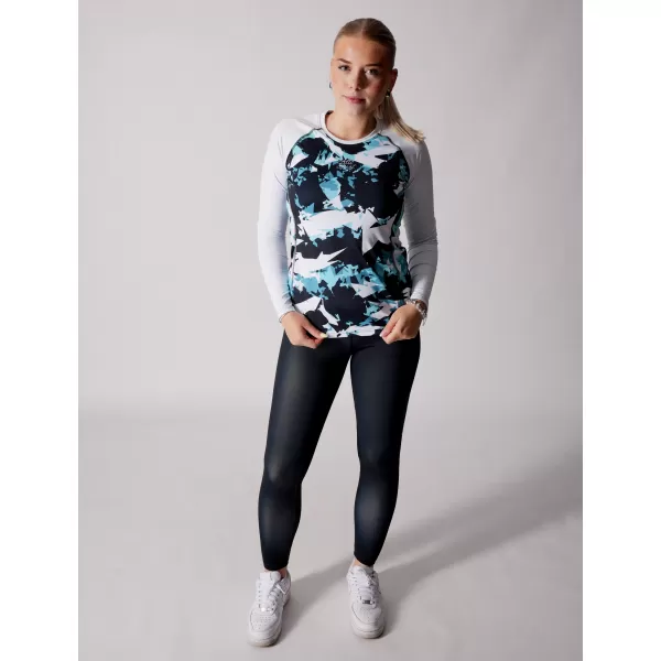  Frauen funktionales t -Shirt mit langen Ärmeln Premium ALTISPORT VOJ/ALW110TR03 BLAU -WHITE 