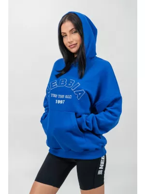 Übergroßes Kapuzensweatshirt GYM RAT 256 BLAU Nebbia