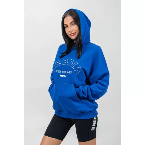  Übergroßes Kapuzensweatshirt GYM RAT 256 BLAU Nebbia 