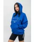 Übergroßes Kapuzensweatshirt GYM RAT 256 BLAU Nebbia