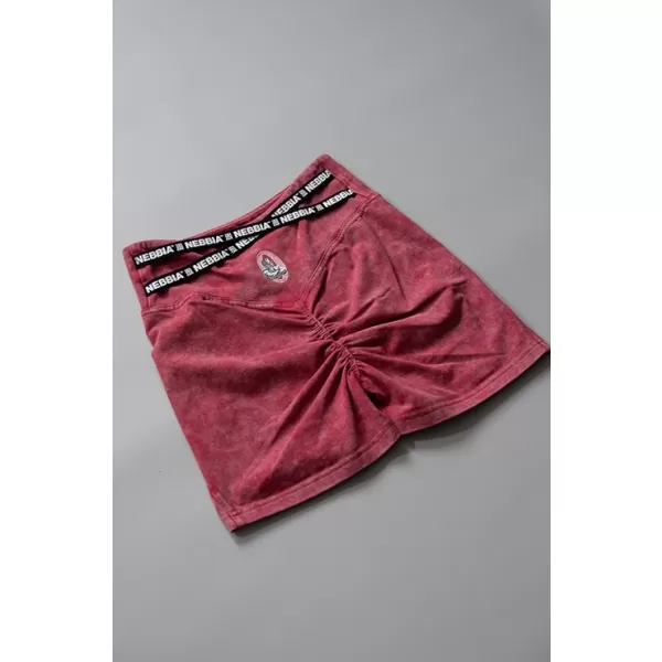 Gewaschene Leggings-Shorts mit hoher Taille HERITAGE 780 RED Nebbia 