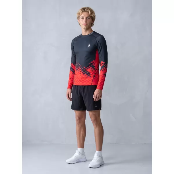  Funktionelle Kompression t -Shirt von Männern mit langarmiger Prämie ALTISPORT VOJ/ALM109TR03 ROT/SCHWARZ 