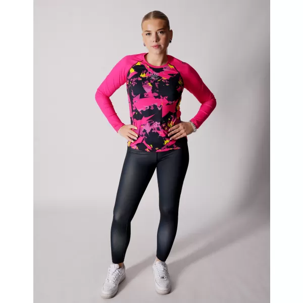  Frauen funktionales t -Shirt mit langen Ärmeln Premium ALTISPORT VOJ/ALW110TR03 PINK -BLACK 