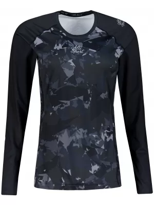 Frauen funktionales t -Shirt mit langen Ärmeln Premium ALTISPORT VOJ/ALW110TR03 SCHWARZ