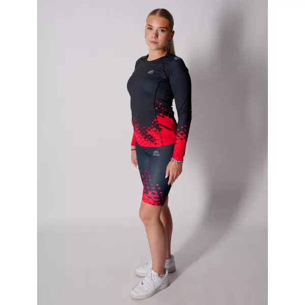  Frauen funktionales t -Shirt mit langen Ärmeln Premium ALTISPORT VOJ/ALW109TR03 ROTSCHWARZ 