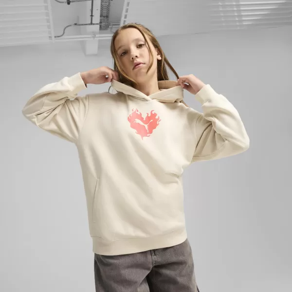  Baby Sweatshirt PUMA FLAMING LOVE HOODIE 685109_87 ALPINER SCHNEE 