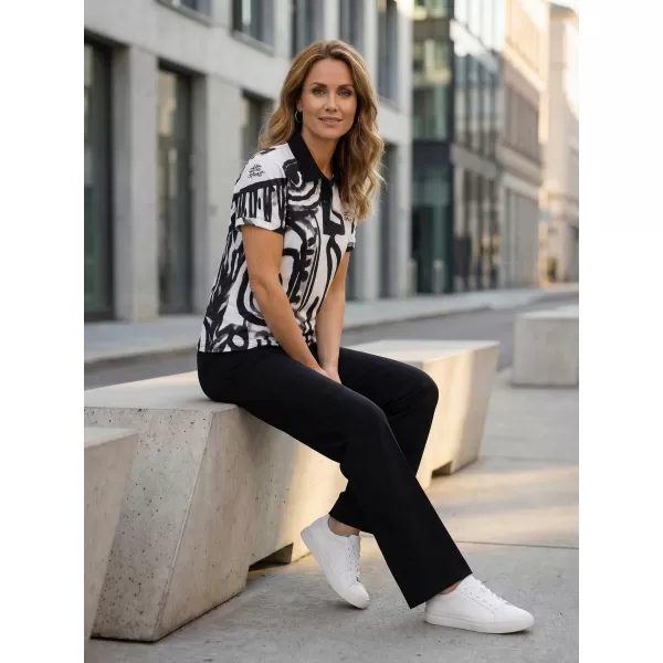  Frauenfunktional T -Shirt mit Premiumkragen ALTISPORT VOJ/ALW111TR05 SCHWARZ-WEIß 