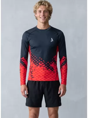 Funktionelle Kompression t -Shirt von Männern mit langarmiger Prämie ALTISPORT VOJ/ALM109TR03 ROT/SCHWARZ