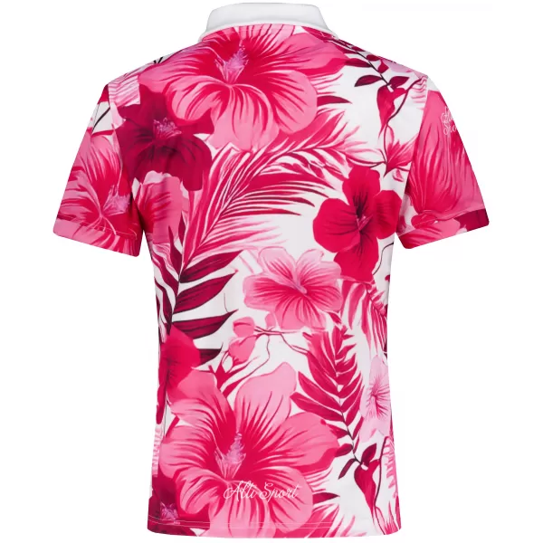  Frauenfunktional T -Shirt mit Premiumkragen ALTISPORT VOJ/ALW111TR05 ROSA BLUMEN 