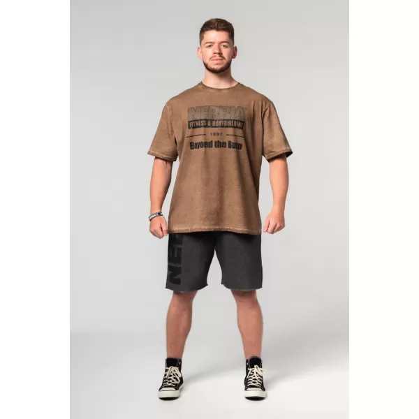  Ausgewaschenes, übergroßes T-Shirt HERITAGE 355 HELLBRAUN Nebbia 