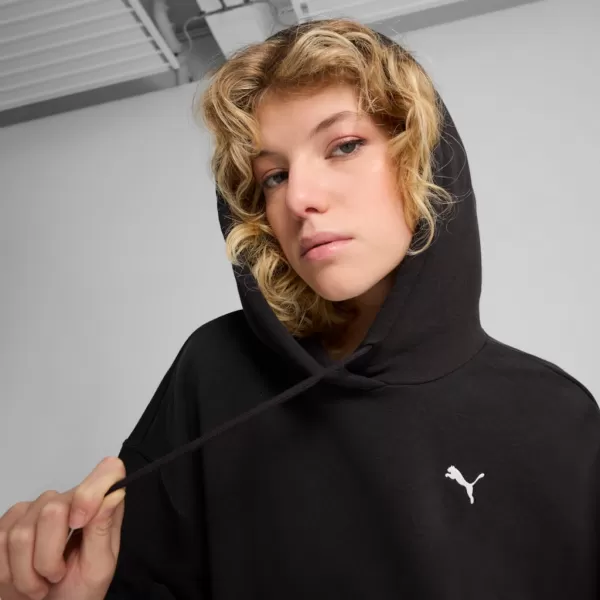  Damen Sweatshirt PUMA WARDROBE ESS RELAXED CROPPED HOODIE TR 629746-01 SCHWARZ 