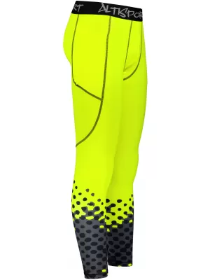 Lange Premium-Sportleggings für Herren ALTISPORT VOJ/ALM109LEG01 FLUOGELB