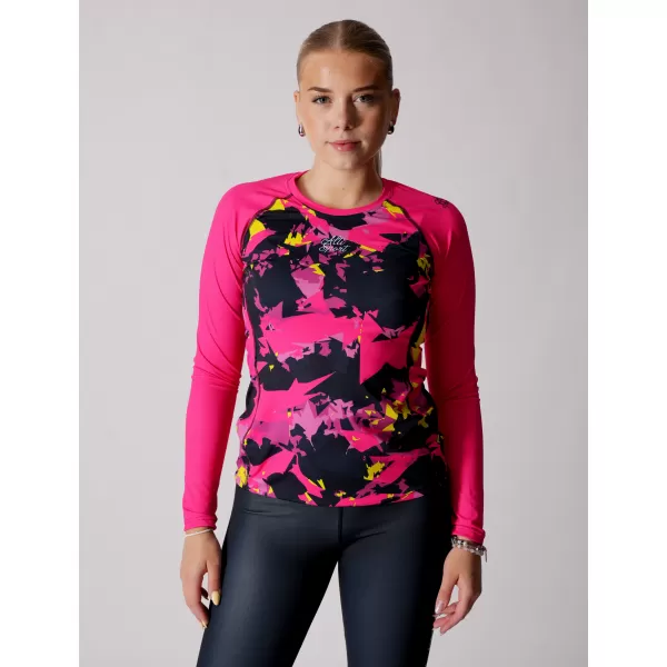  Frauen funktionales t -Shirt mit langen Ärmeln Premium ALTISPORT VOJ/ALW110TR03 PINK -BLACK 