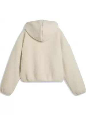 Damen Sweatshirt PUMA WARDROBE ESS OVERSIZED POLAR FLEECE HOODIE 632048-87 WEIß