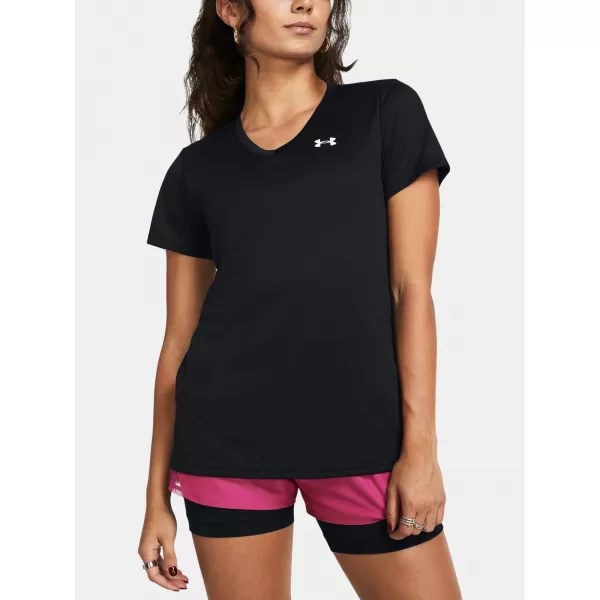  Damen-T-Shirt UNDER ARMOUR TECH SSV- SOLID 1384229-001 SCHWARZ 