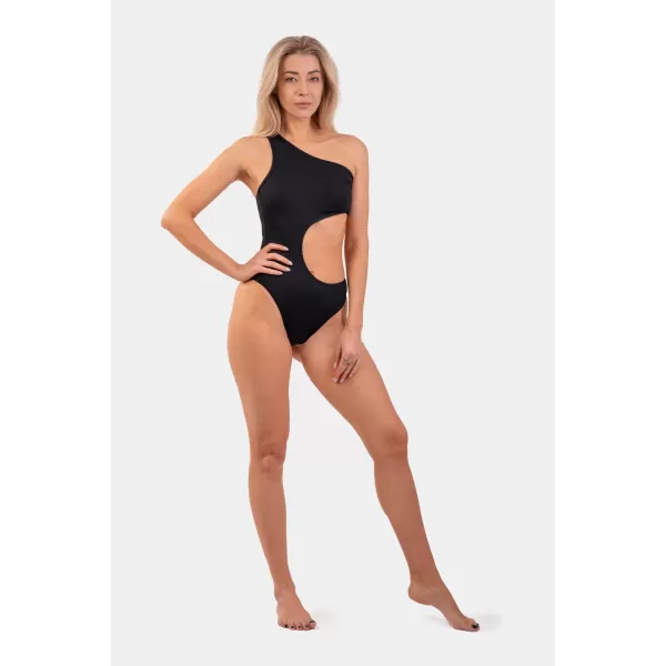  Asymmetrischer One-Shoulder-Monokini 459 BLACK Nebbia 