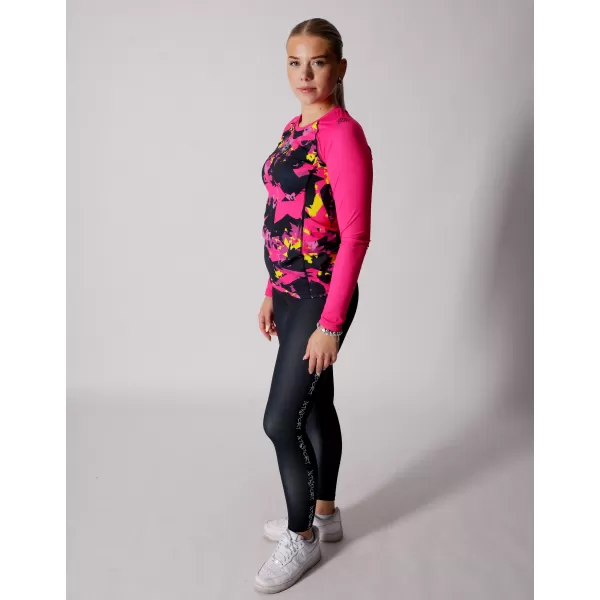  Frauen funktionales t -Shirt mit langen Ärmeln Premium ALTISPORT VOJ/ALW110TR03 PINK -BLACK 