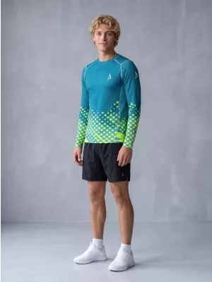 Funktionelle Kompression t -Shirt von Männern mit langarmiger Prämie ALTISPORT VOJ/ALM109TR03 EMERALD-FLUO