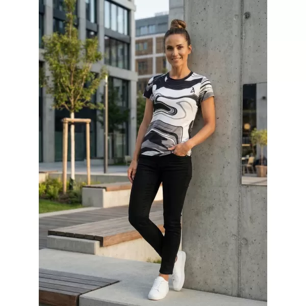  Hochwertiges Funktions-T-Shirt für Damen ALTISPORT VOJ/ALW099TR01 SCHWARZ UND WEIß 