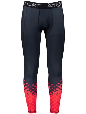 Lange Premium-Sportleggings für Herren ALTISPORT VOJ/ALM109LEG01 ROT/SCHWARZ