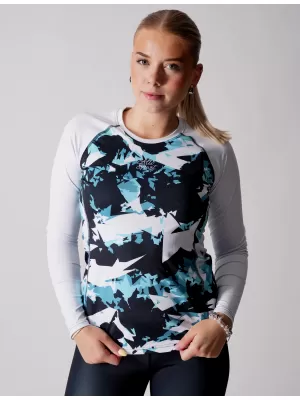 Frauen funktionales t -Shirt mit langen Ärmeln Premium ALTISPORT VOJ/ALW110TR03 BLAU -WHITE