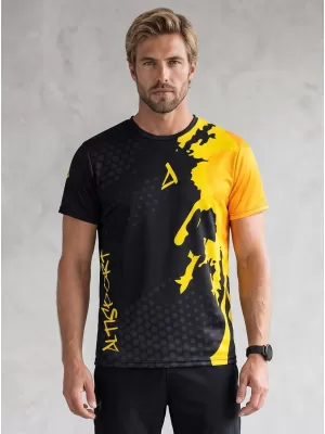 Männer funktionaler T -Shirt Premium ALTISPORT VOJ/ALM112TR01 SCHWARZFLUO ORANGE