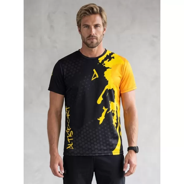  Männer funktionaler T -Shirt Premium ALTISPORT VOJ/ALM112TR01 SCHWARZFLUO ORANGE 