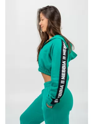 Crop-Hoodie ICONIC 254 GREEN Nebbia