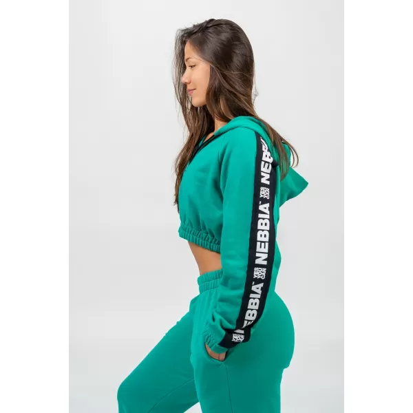  Crop-Hoodie ICONIC 254 GREEN Nebbia 