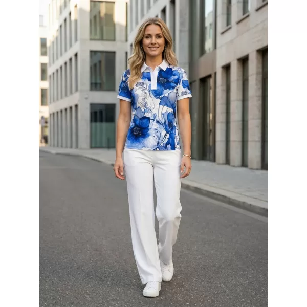  Frauenfunktional T -Shirt mit Premiumkragen ALTISPORT VOJ/ALW102TR05 MARINE/WEIß 